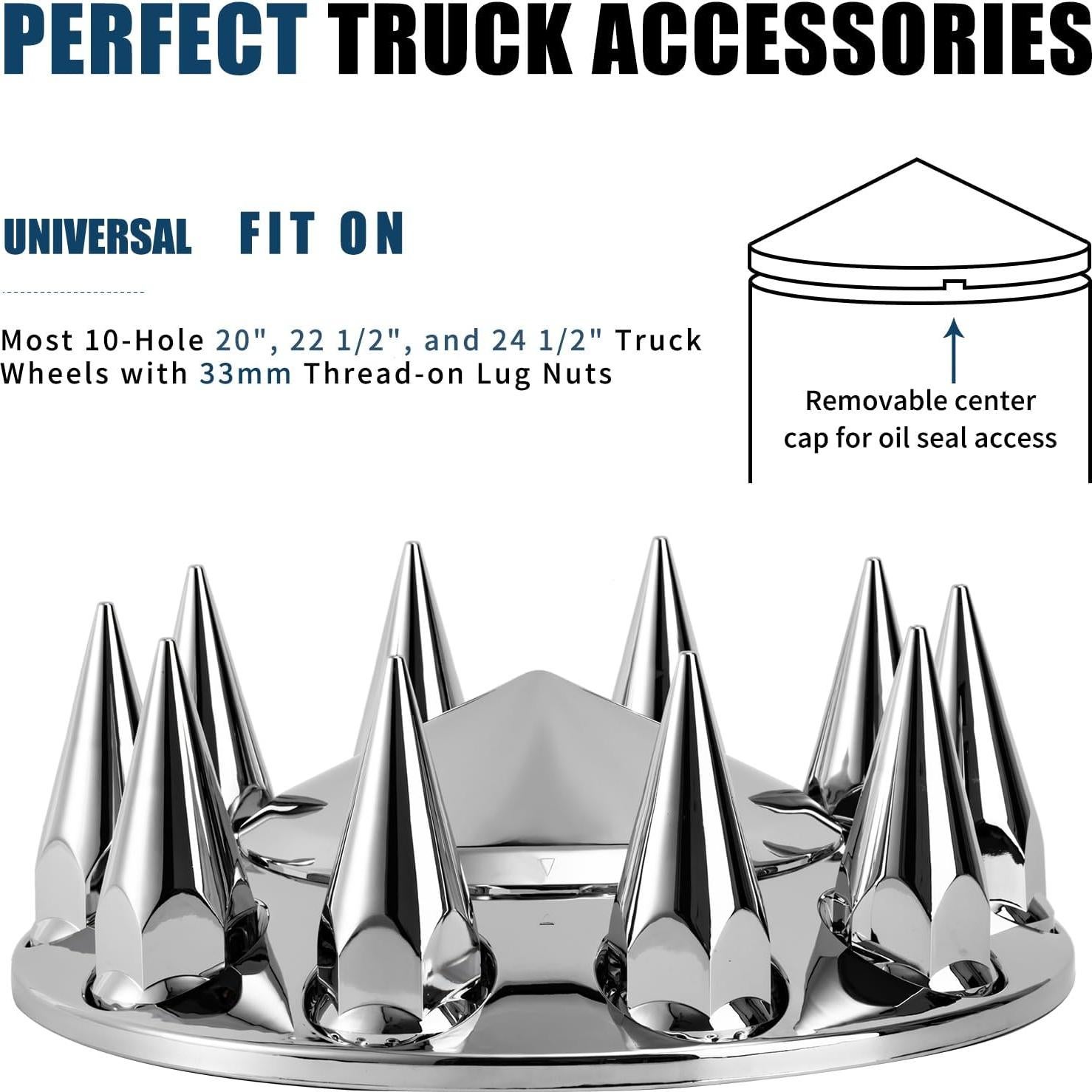 Cubiertas de Rueda de Eje Wehymne 22.5" Cromo para Camiones Semi