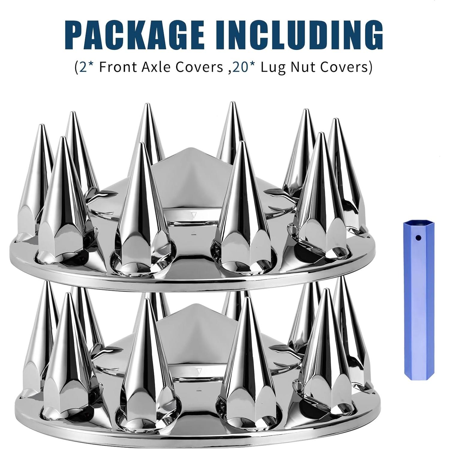 Cubiertas de Rueda de Eje Wehymne 22.5" Cromo para Camiones Semi