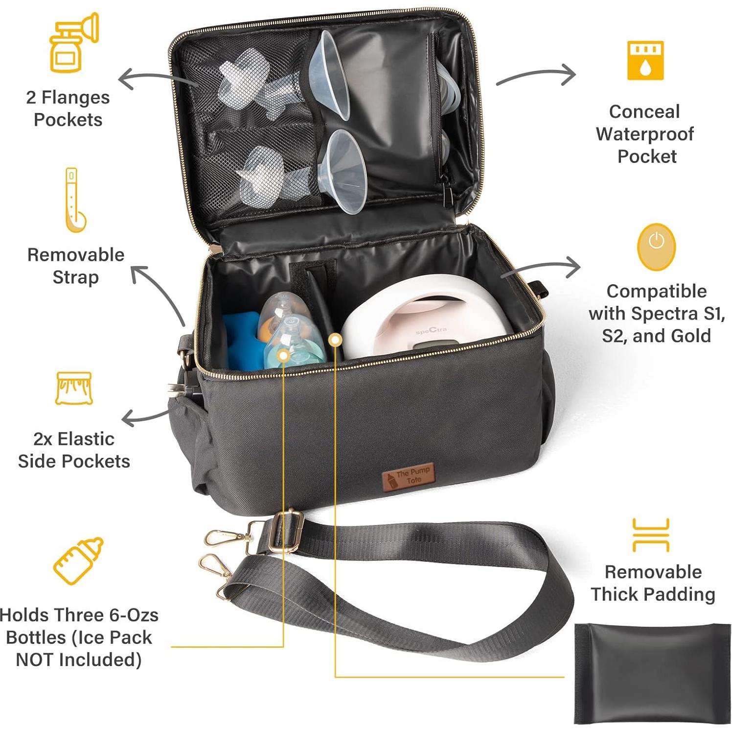 Bolsa de Transporte para Extractor de Leche EliteMom - Negro, Aislante y Funcional