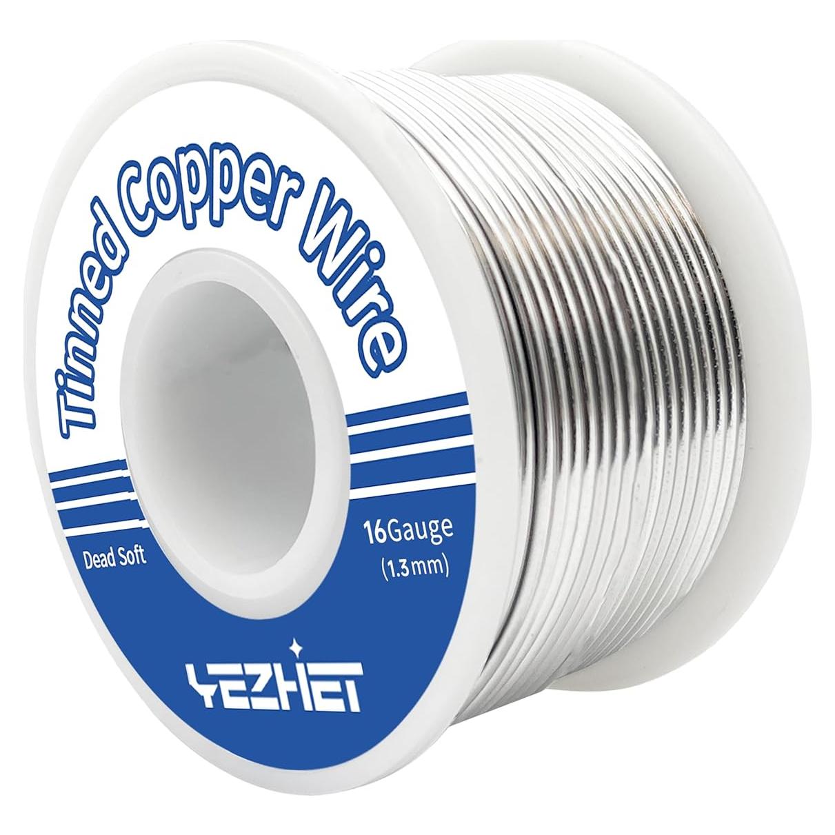 Alambre de Cobre Estañado YEZHET 16 Calibre 18.9 Metros 0.23 kg