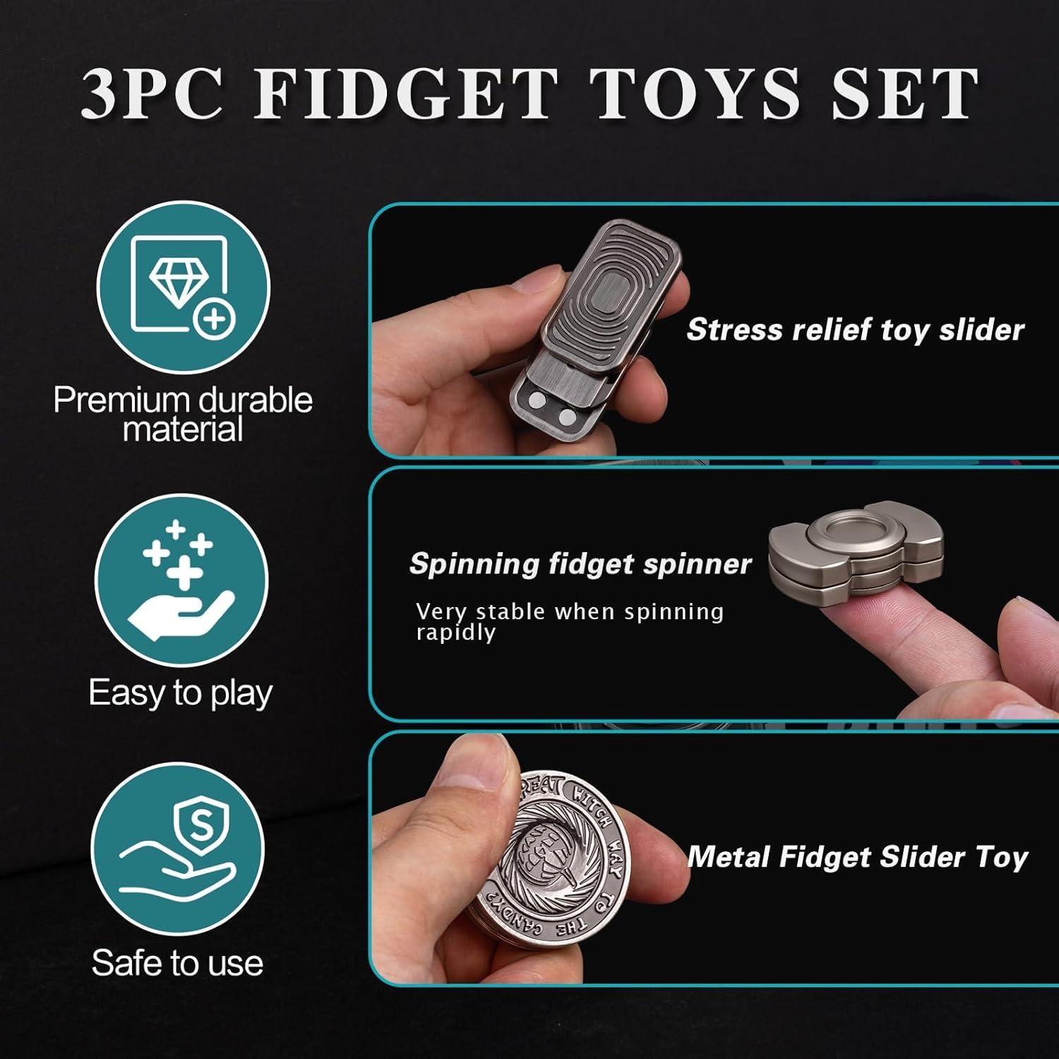 Juego Antiestrés D.G.PLAYER 3 Juguetes Metálicos Plata