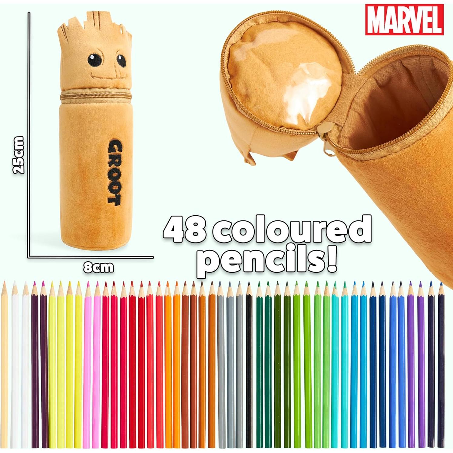 Juego de Lápices de Colores Marvel Spiderman 48 Pcs Estuche