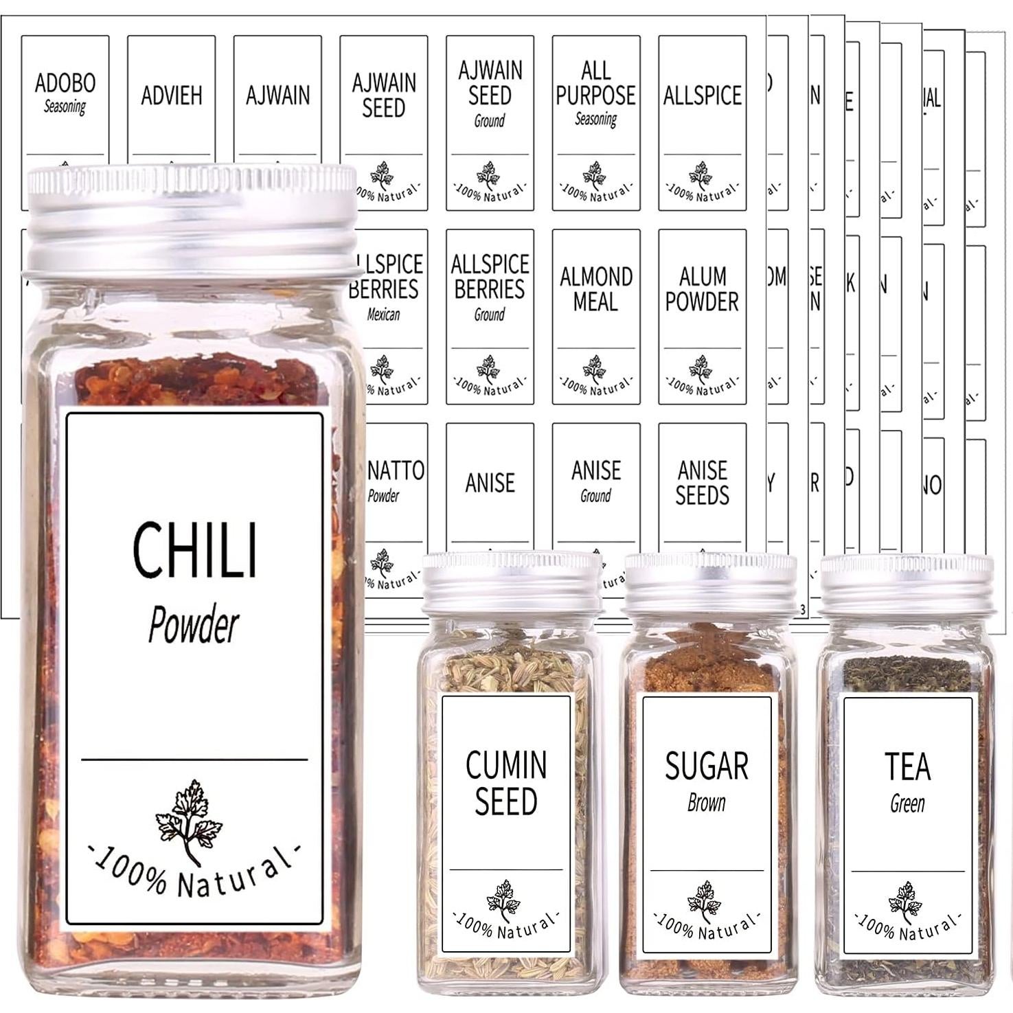 Juego de 36 Tarros de Especias de Vidrio SWOMMOLY 118.3 ml