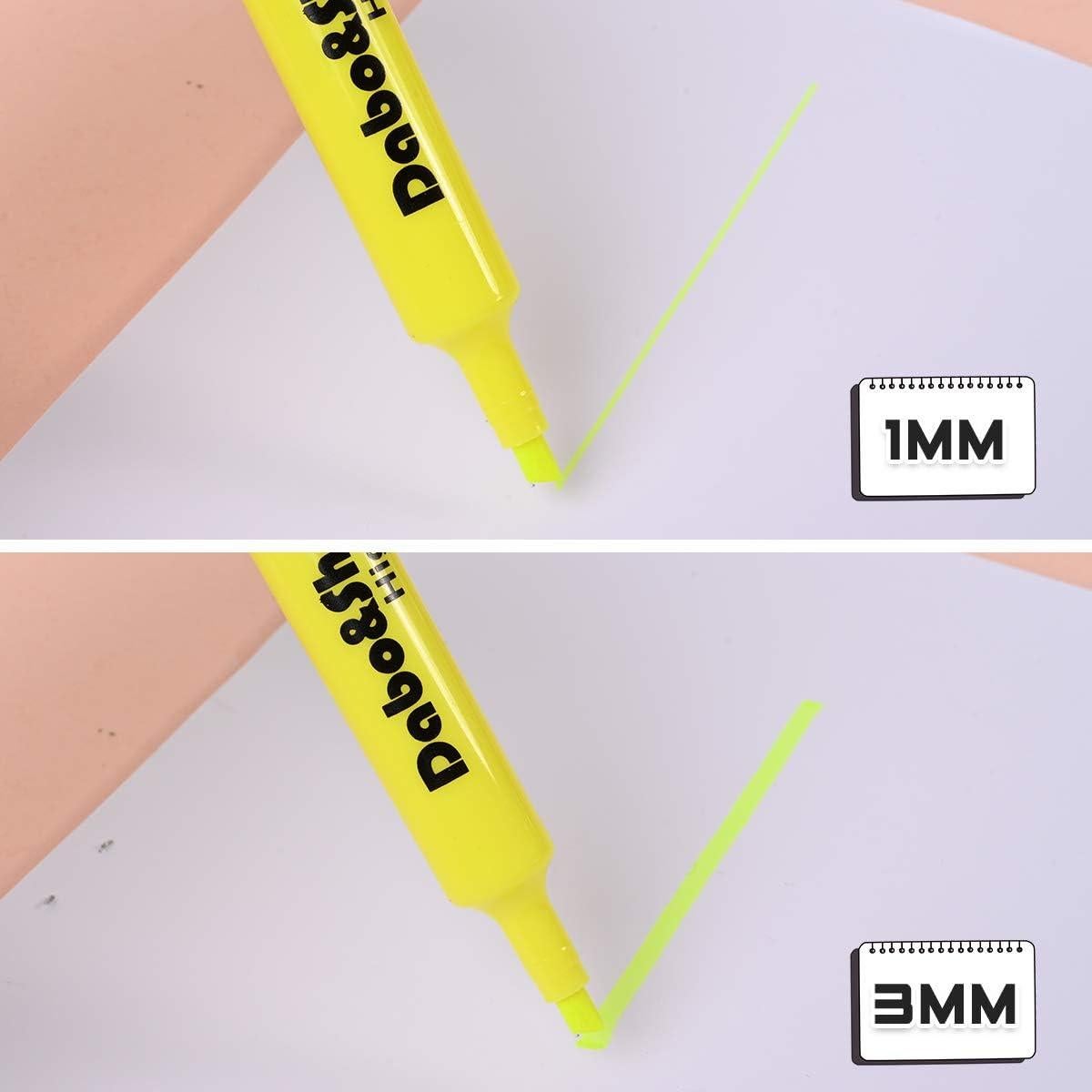 Resaltador Amarillo Dabo&Shobo, Paquete de 24, Punta Cincel