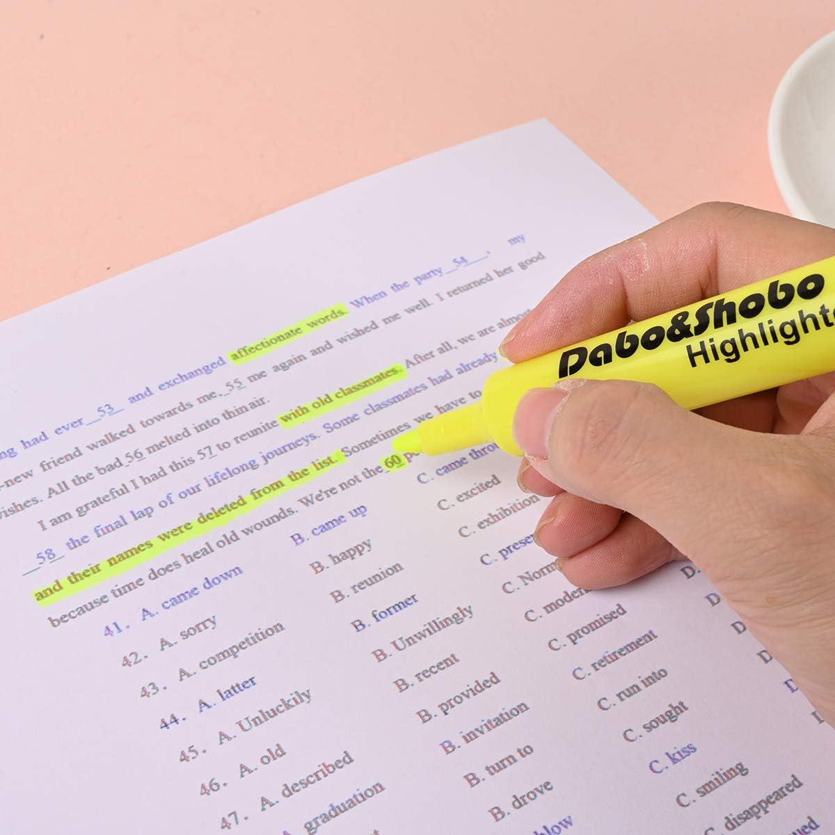 Resaltador Amarillo Dabo&Shobo, Paquete de 24, Punta Cincel