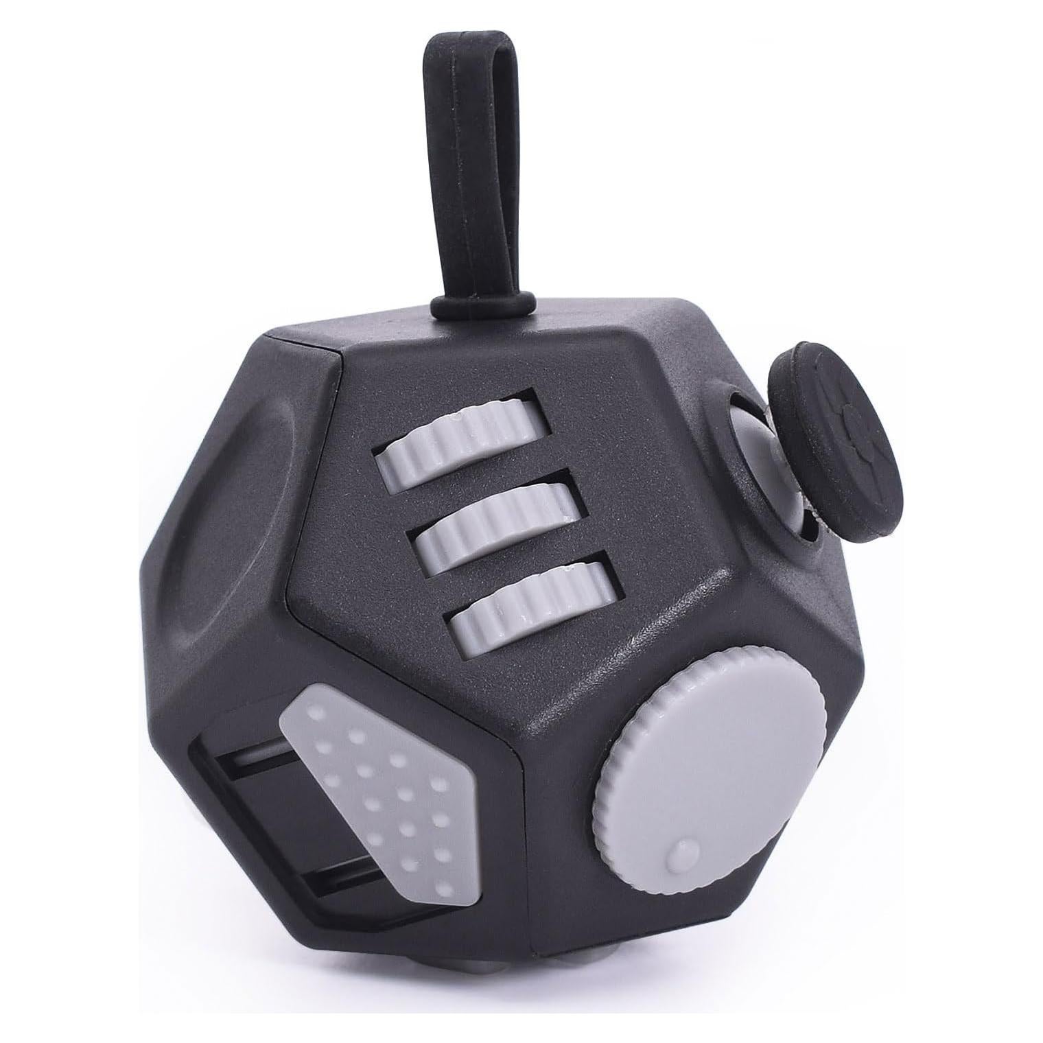 Cubo Antiestrés UOOEFUN 12 Caras Alivio Ansiedad Negro