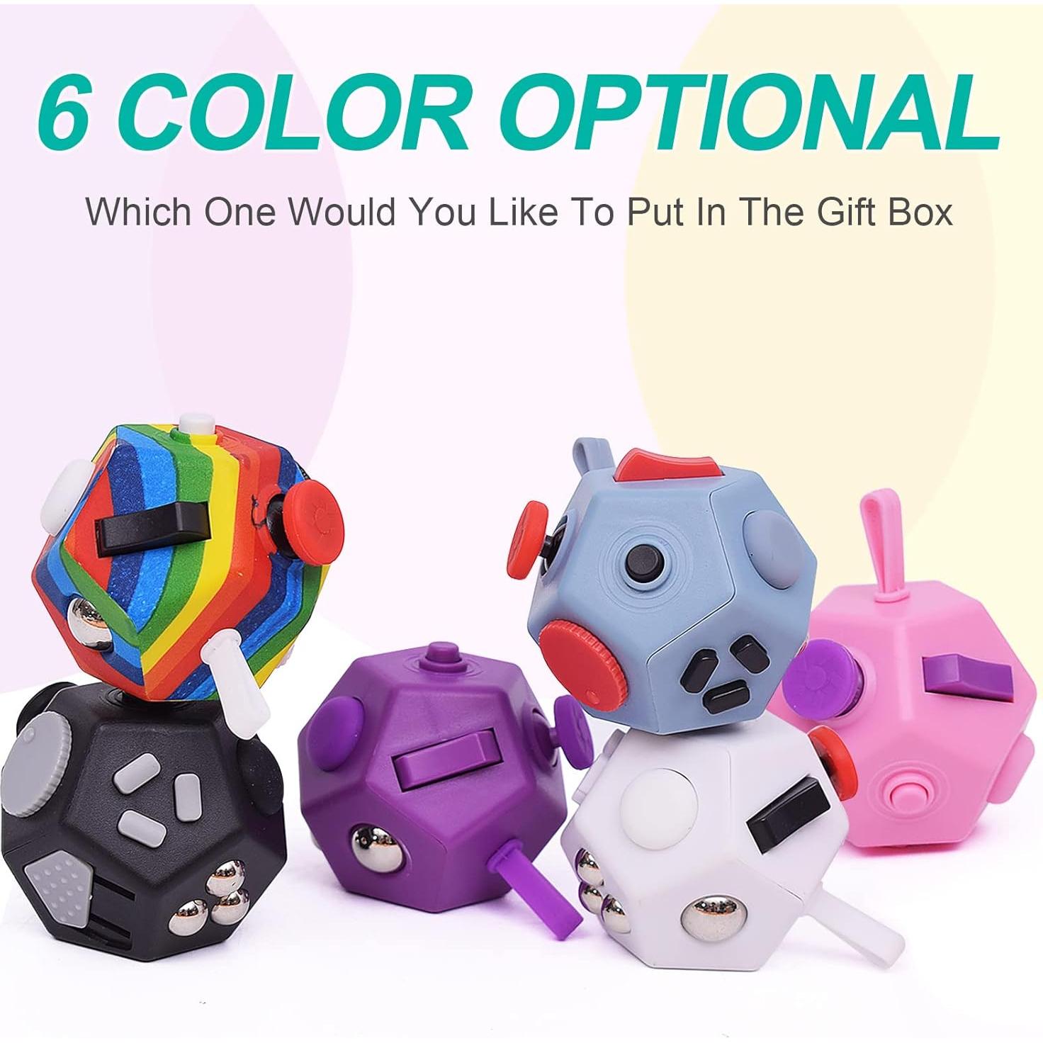 Cubo Antiestrés UOOEFUN 12 Caras Alivio Ansiedad Negro