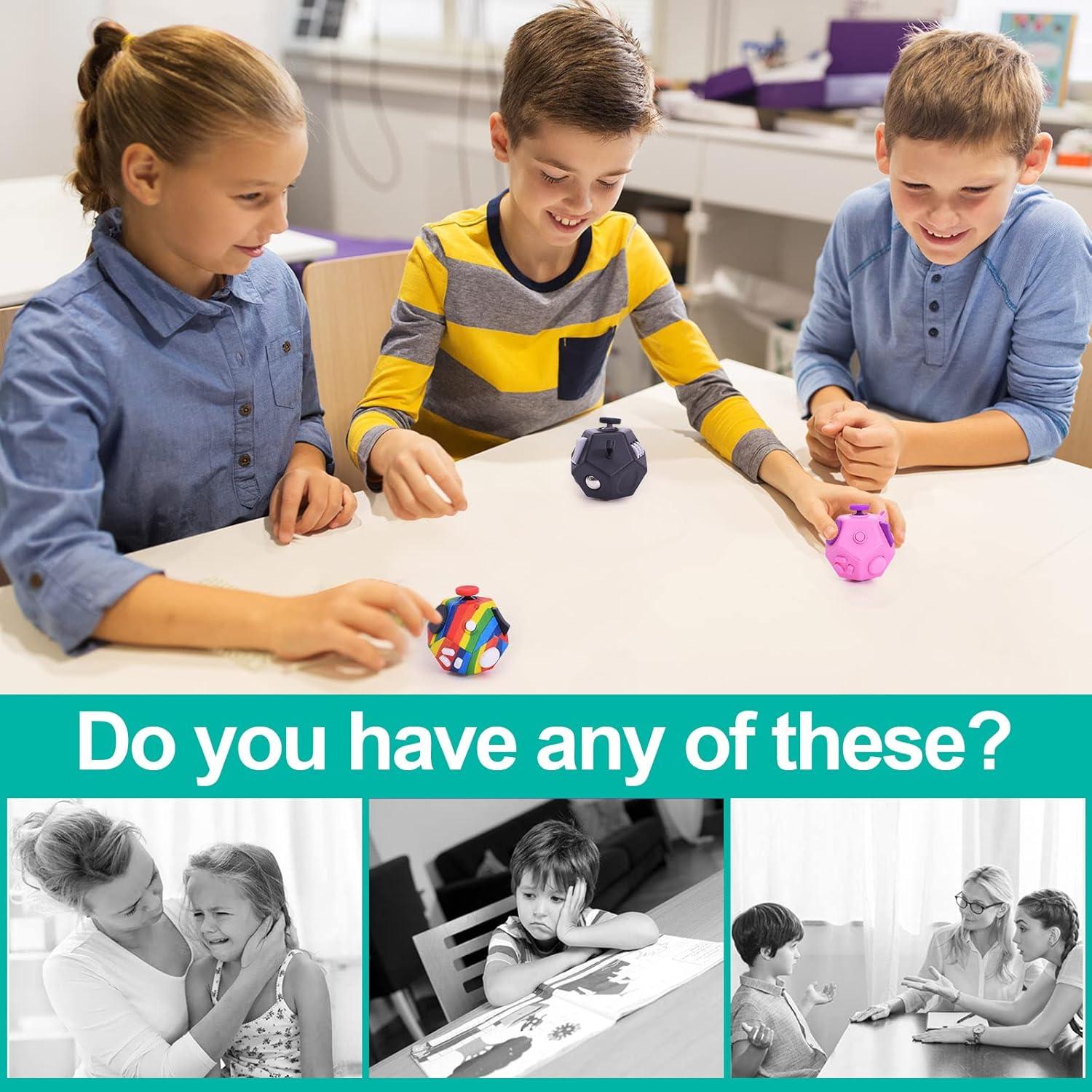 Cubo Antiestrés UOOEFUN 12 Caras Alivio Ansiedad Negro