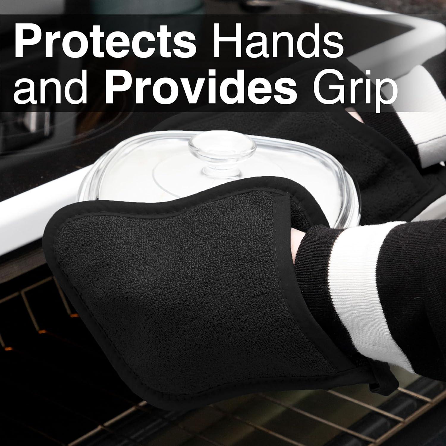 Mitones de Cocina RITZ 100% Algodón Negro 2 Piezas