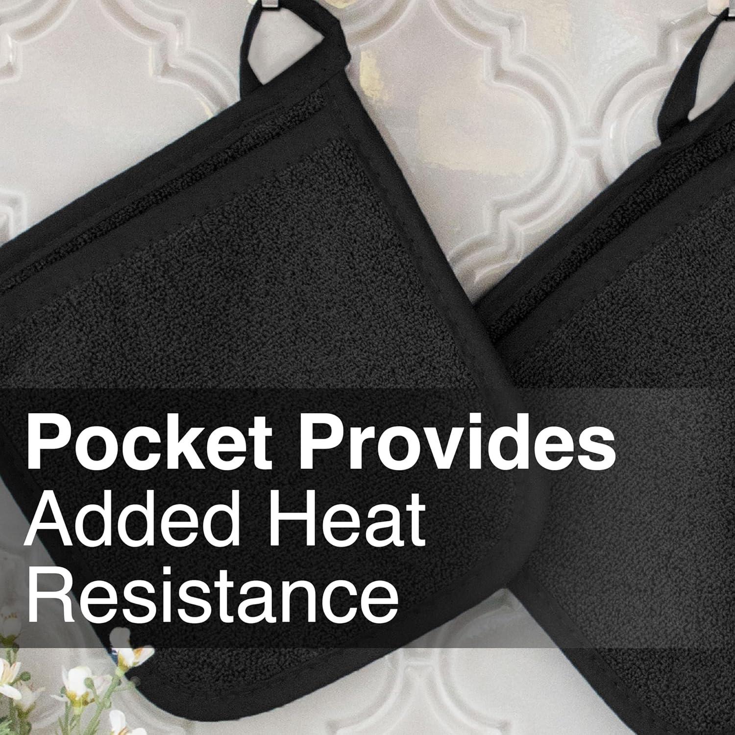 Mitones de Cocina RITZ 100% Algodón Negro 2 Piezas