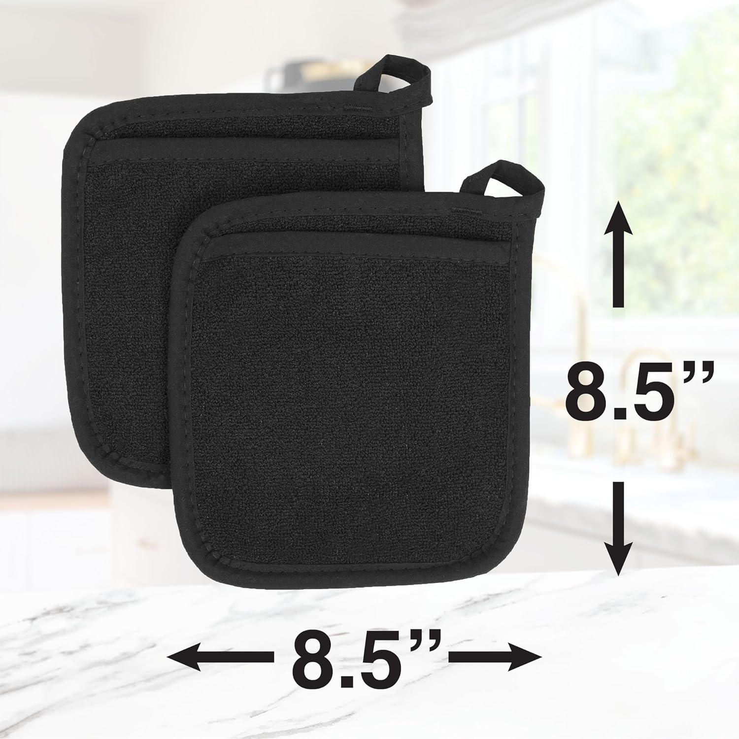 Mitones de Cocina RITZ 100% Algodón Negro 2 Piezas