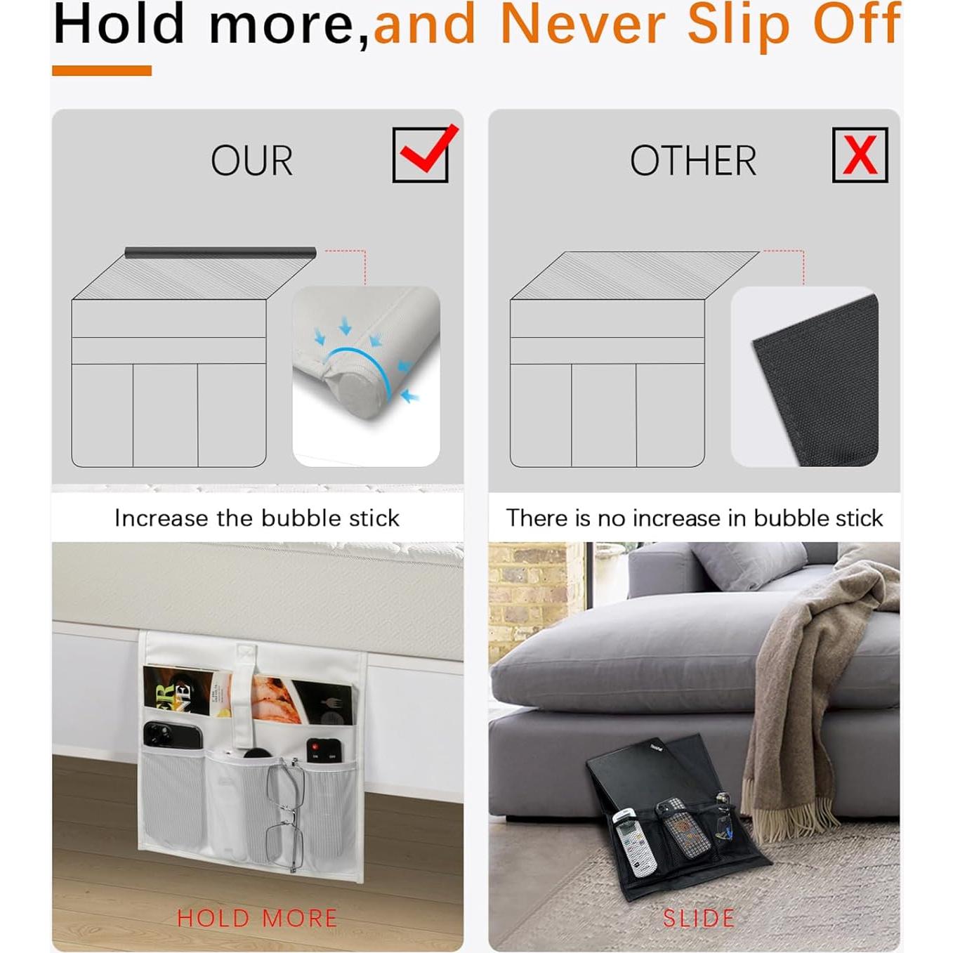 Caddy de Almacenamiento de Noche WOMACO Mediano Gris Organizador