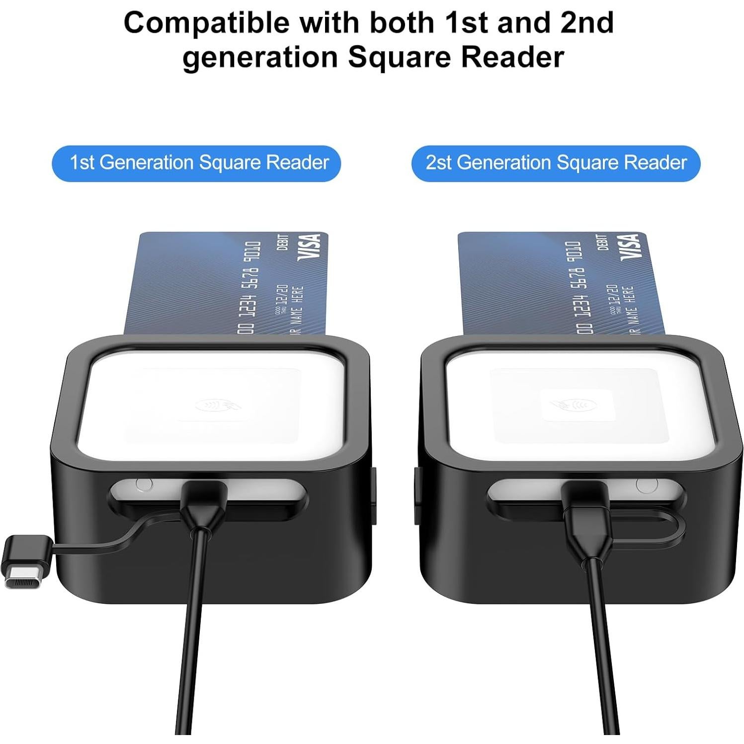 Base para Square Reader 1ra y 2da ROUNKIN, Negro, Compacta