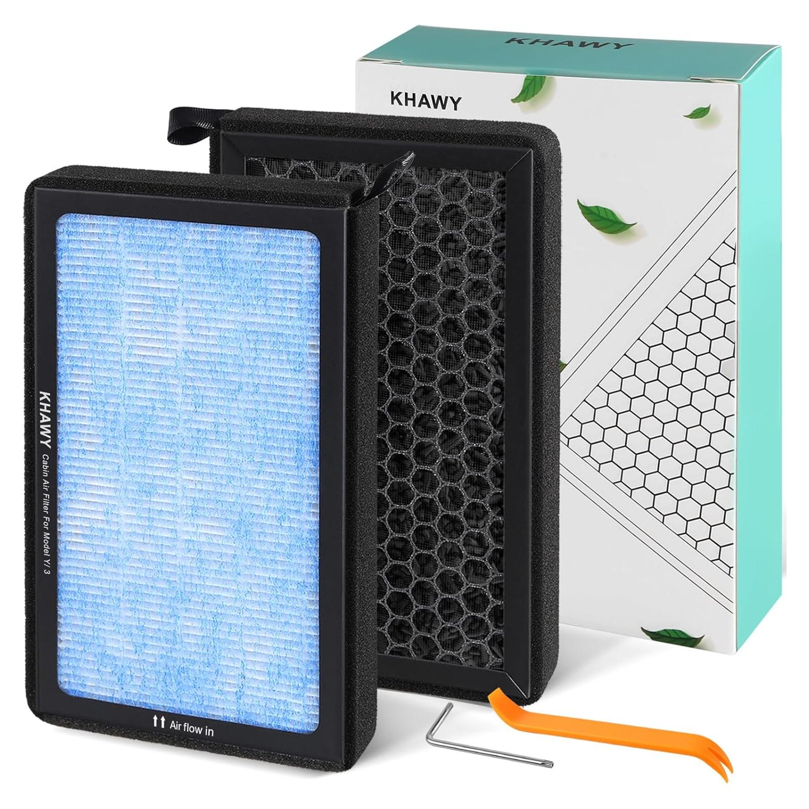 Filtro de Aire de Cabina KHAWY HEPA para Tesla Model 3 y Y 2016-2025