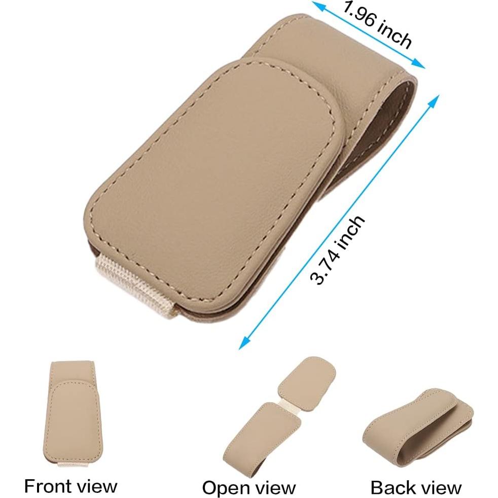 Soporte de Gafas de Sol SAMGCHI para Visera de Coche Beige