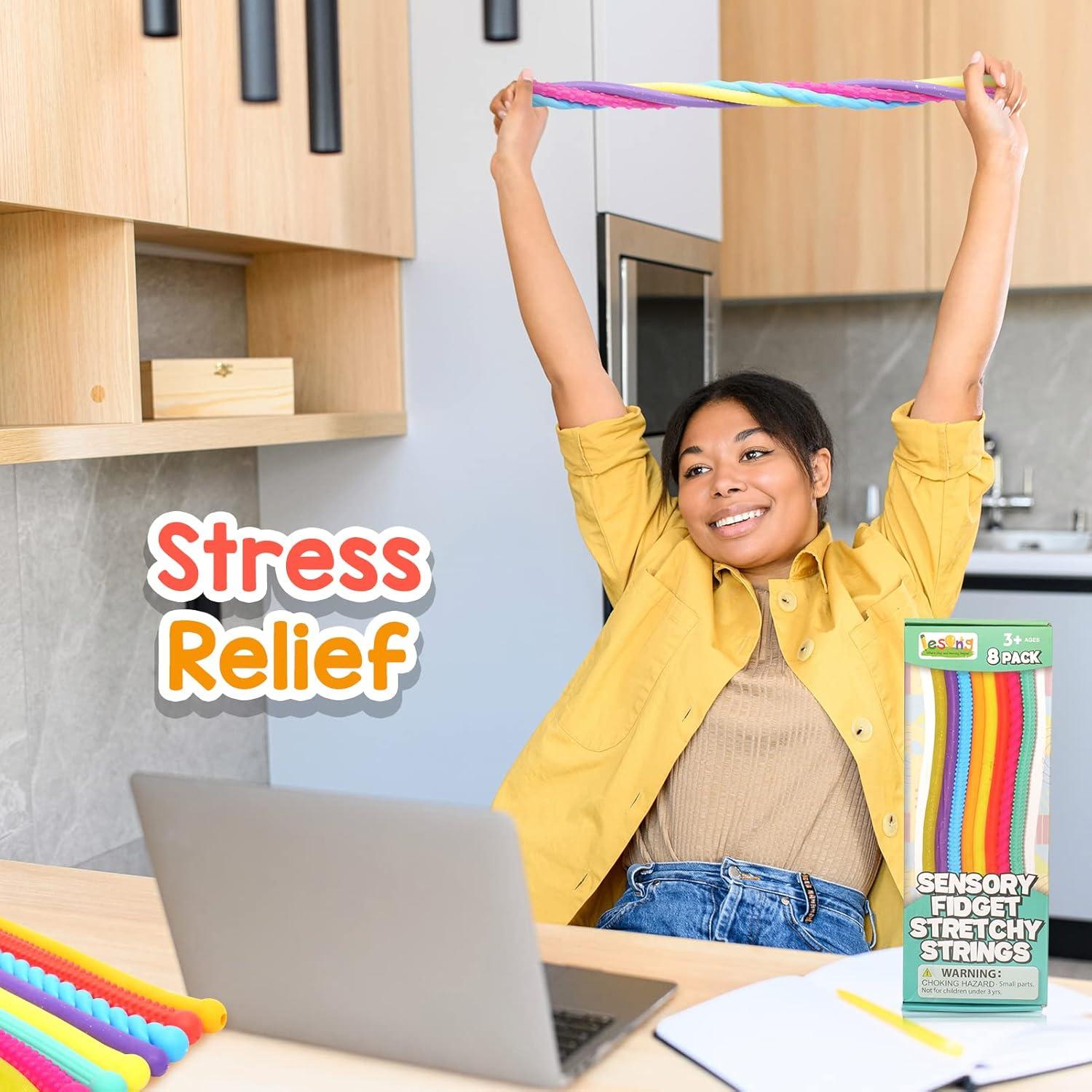 Juguetes Sensoriales Antiestrés LESONG - 8 Cuerdas Estirables