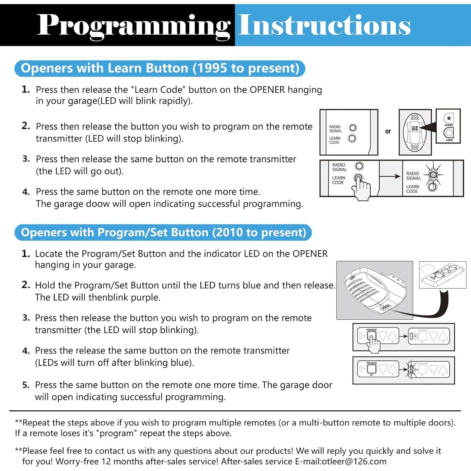Control Remoto Ezyopenteck ACSCTG Tipo 1 para Genie Intellicode