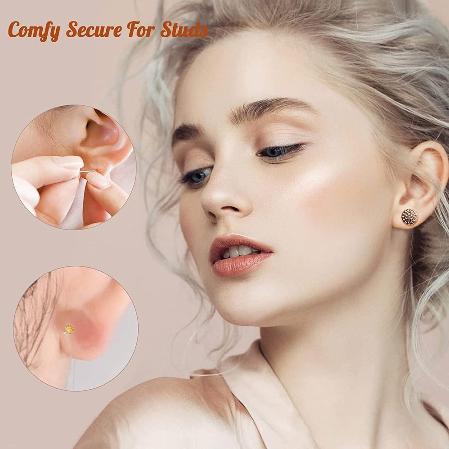 12 Respaldo de Aretes Tornillo Hipoalergénico Hmjpng Dorado 18K