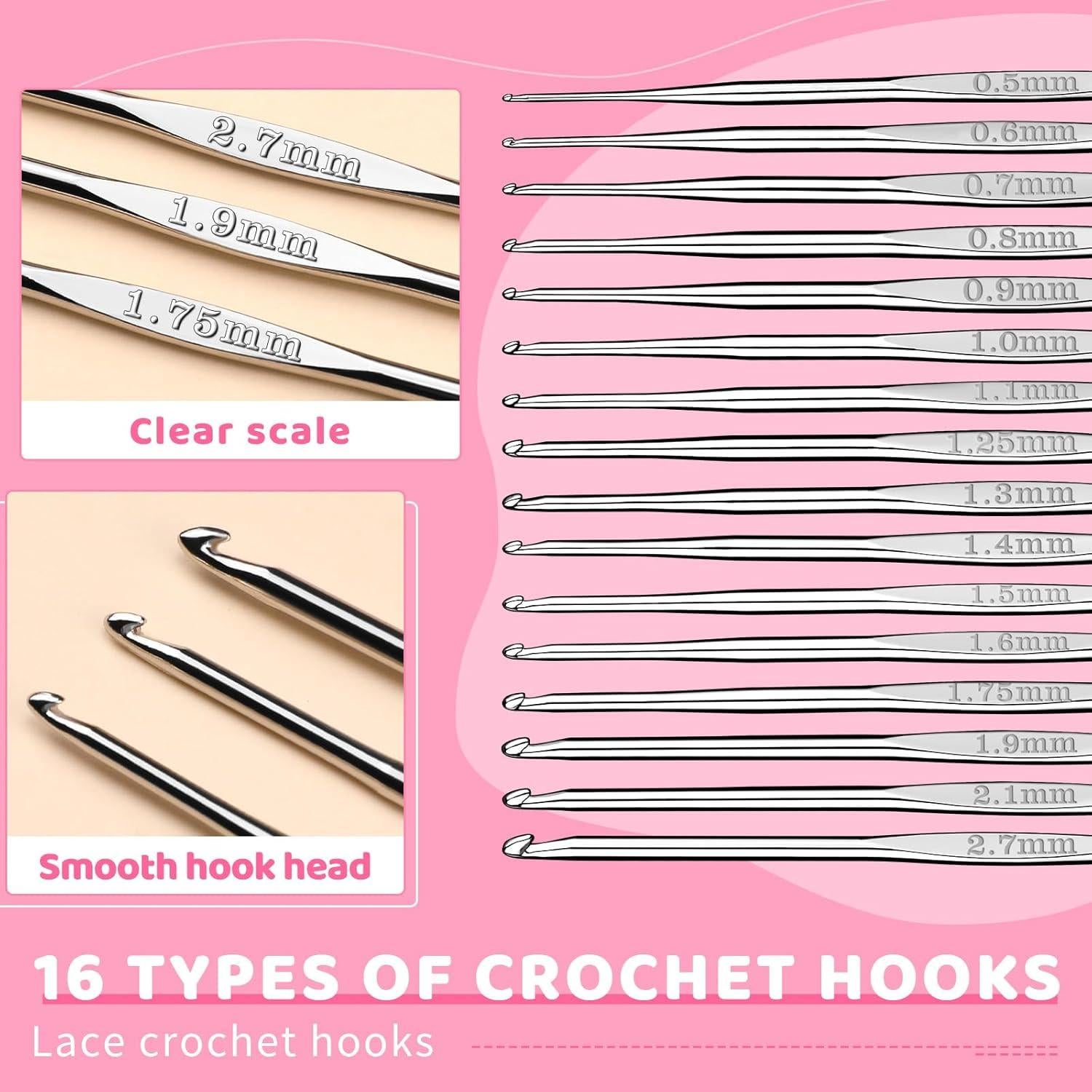 Juego de Ganchillos Yizzvb 87 Piezas Ergonomicos Multicolor