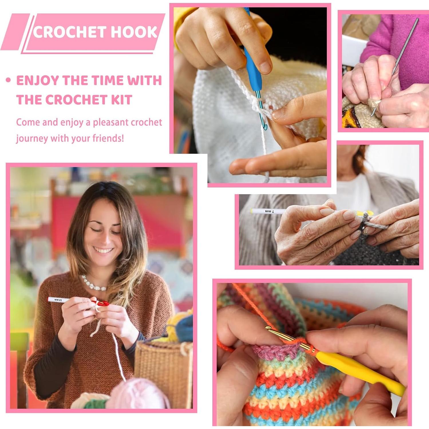 Juego de Ganchillos Yizzvb 87 Piezas Ergonomicos Multicolor