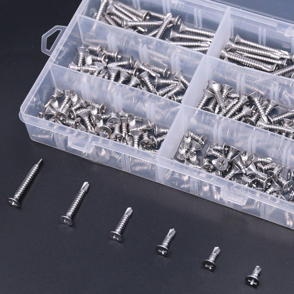 Tornillos Autoperforantes Hilitchi Acero Inoxidable 410 Kit 200 Pcs