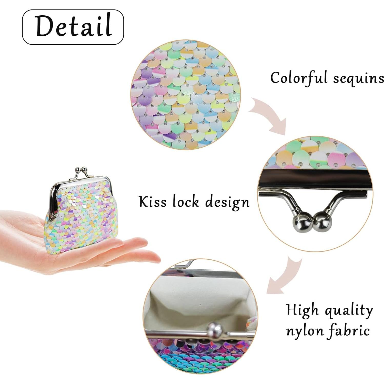 Monedero FuninCrea Doble Cara Lentejuelas 9x7cm para Mujeres