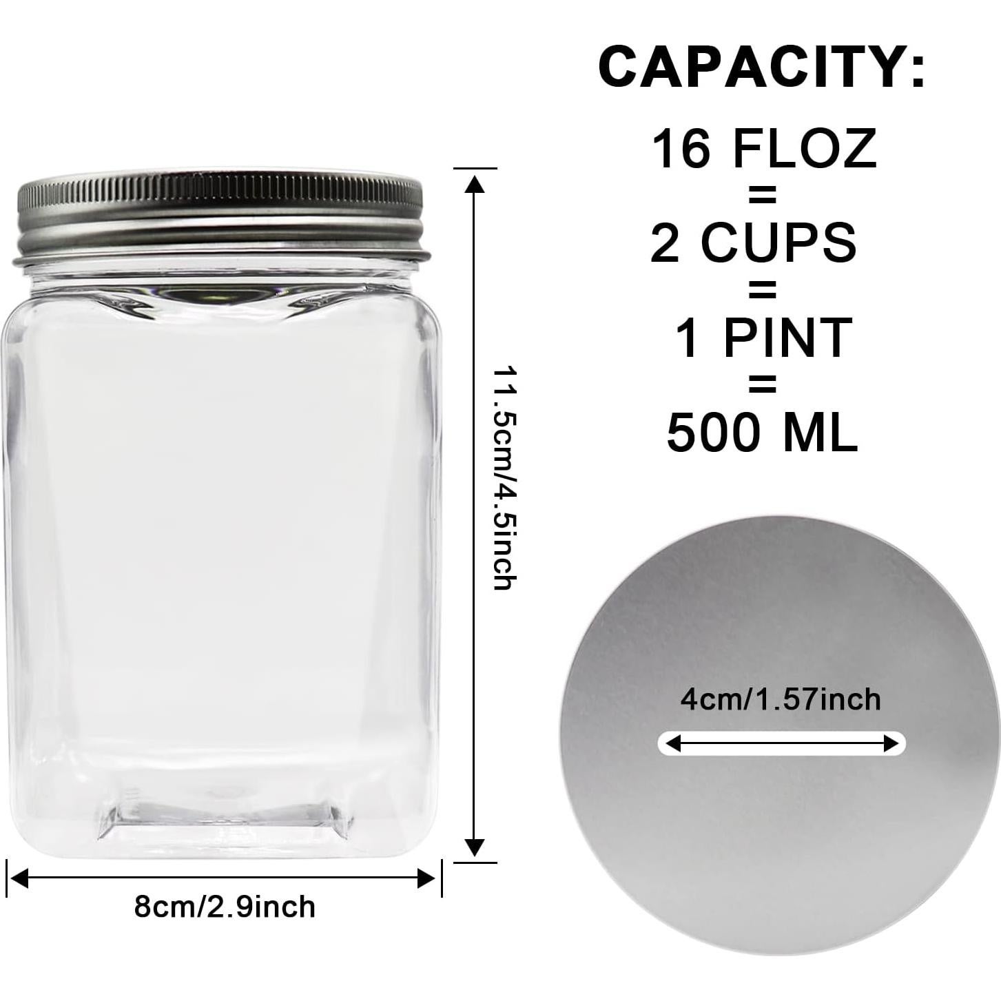 Frascos de Monedas Transparentes Mczxon 4-Pack 500ml