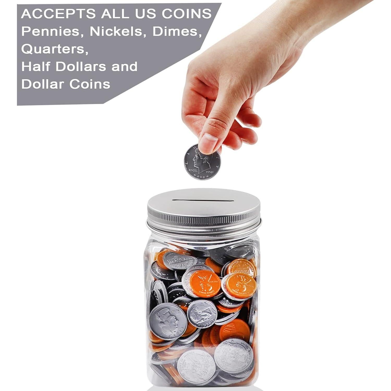 Frascos de Monedas Transparentes Mczxon 4-Pack 500ml