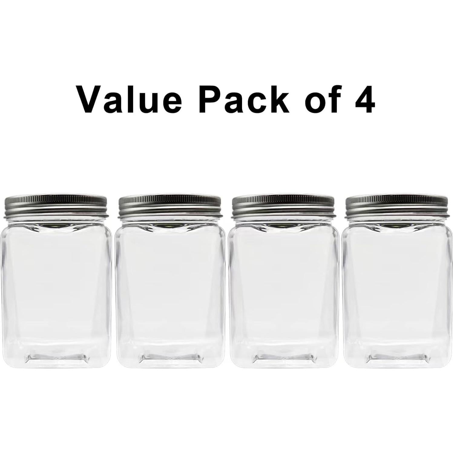 Frascos de Monedas Transparentes Mczxon 4-Pack 500ml