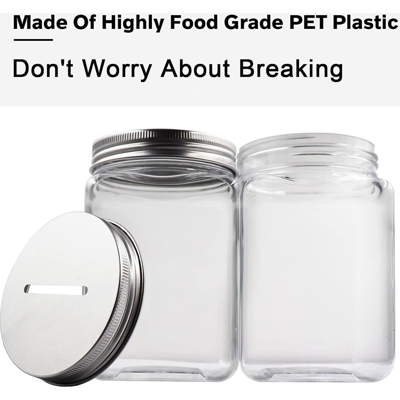 Frascos de Monedas Transparentes Mczxon 4-Pack 500ml