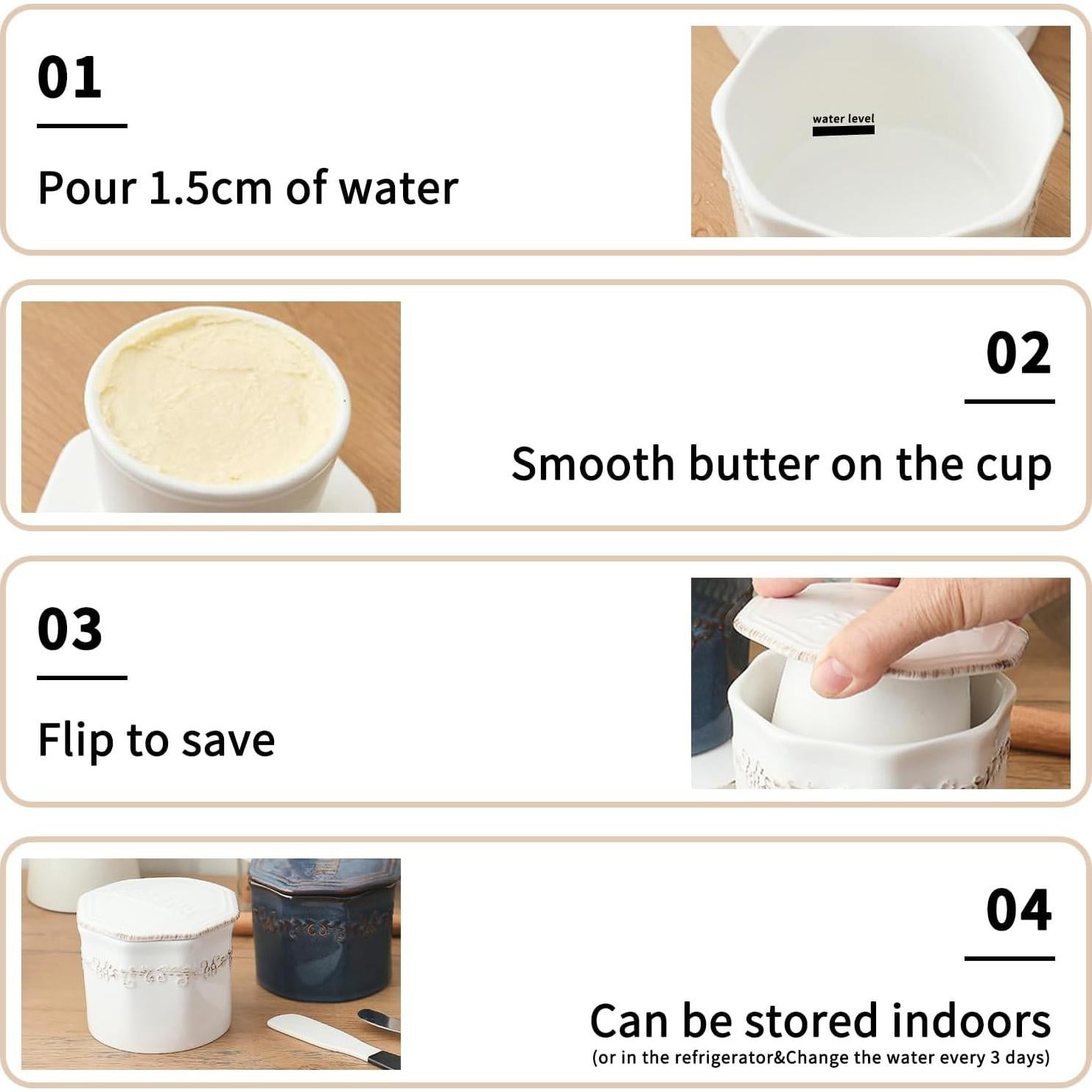 Crock de Mantequilla Francés Mofgkuz Azul con Tapa 0.90 kg