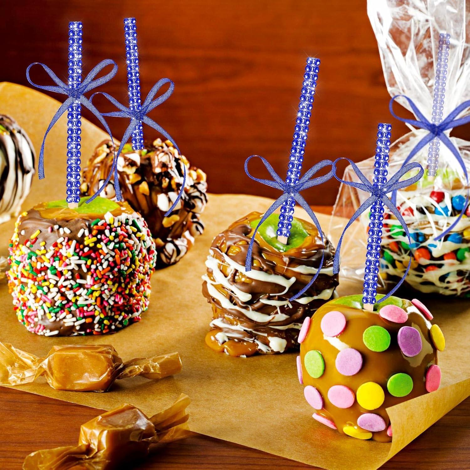 Palitos de Madera Brillantes ZHBDMGK para Manzanas de Caramelo