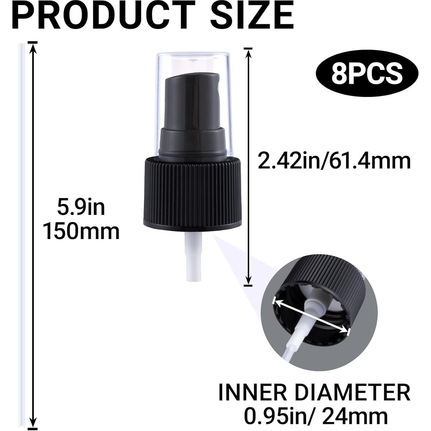 8 Tapas de Pulverizador Winsyison para Botellas 24/410 - Negro