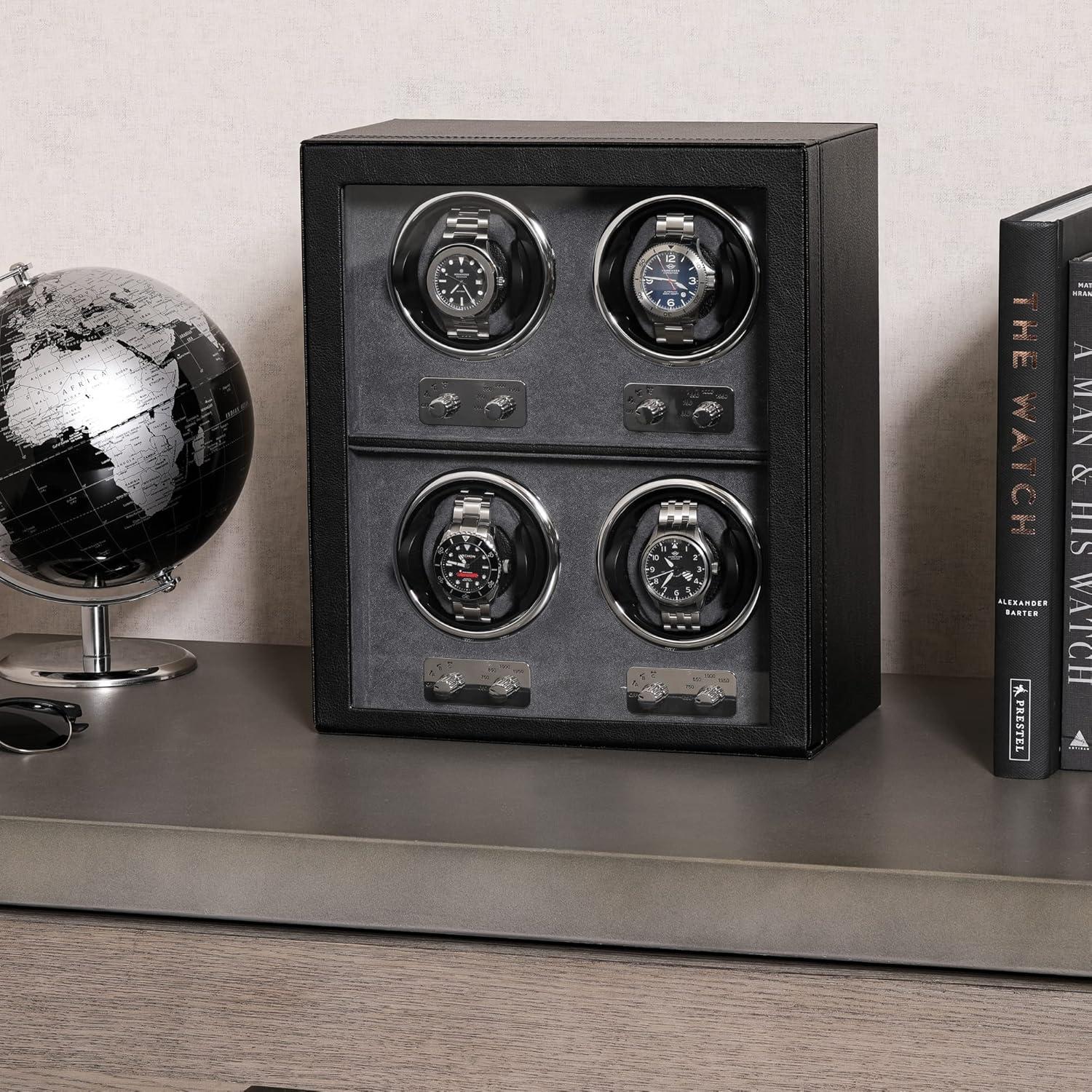 Winder para Relojes Automáticos ROTHWELL 4 Relojes Negro/Grey