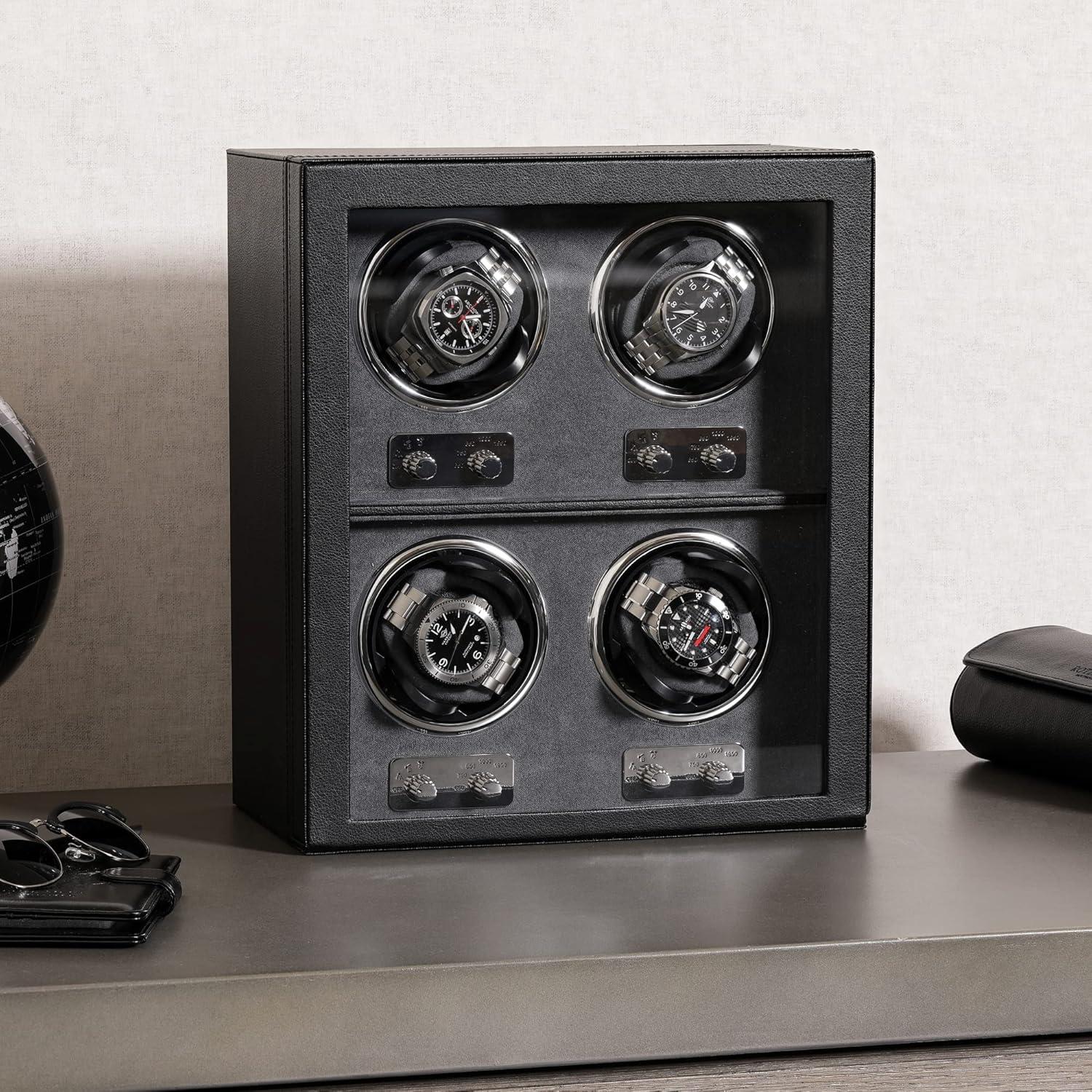 Winder para Relojes Automáticos ROTHWELL 4 Relojes Negro/Grey