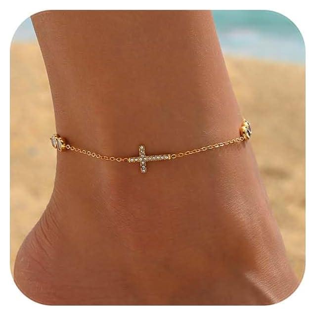 Pulsera de Tobillo Chapada en Oro 18K para Mujeres - NONAMOIS