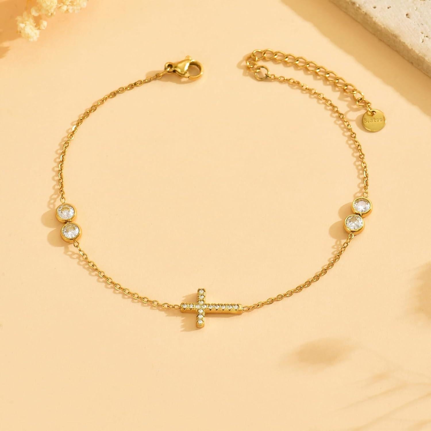 Pulsera de Tobillo Chapada en Oro 18K para Mujeres - NONAMOIS