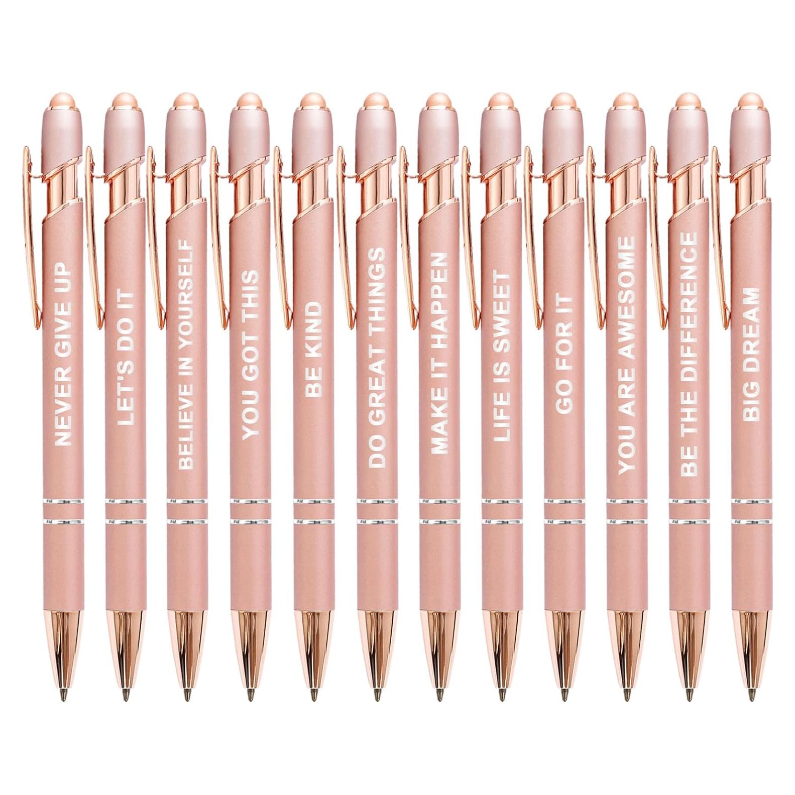 Bolígrafos Stylus YOXMJDB 12 Pcs Rosa Oro Punta Media 1.0mm