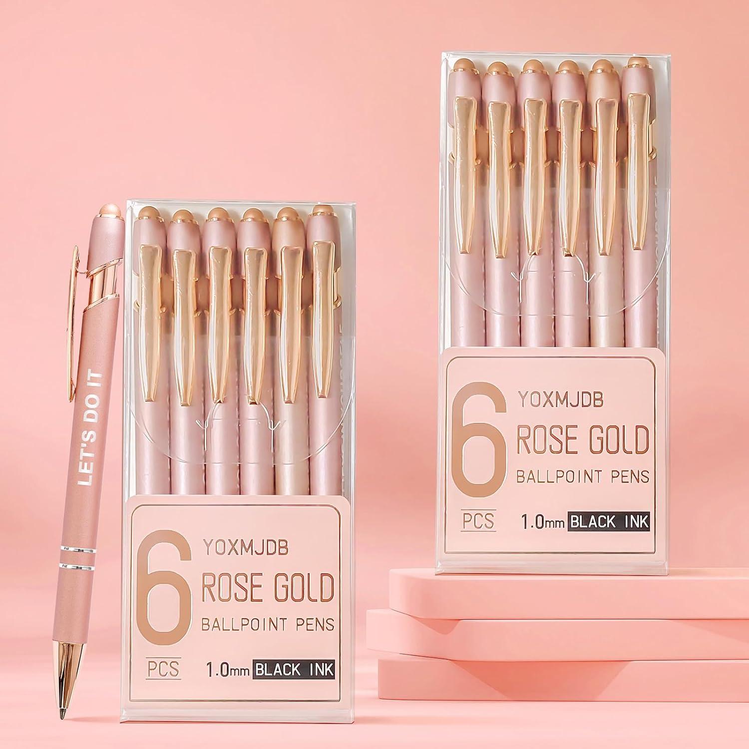 Bolígrafos Stylus YOXMJDB 12 Pcs Rosa Oro Punta Media 1.0mm