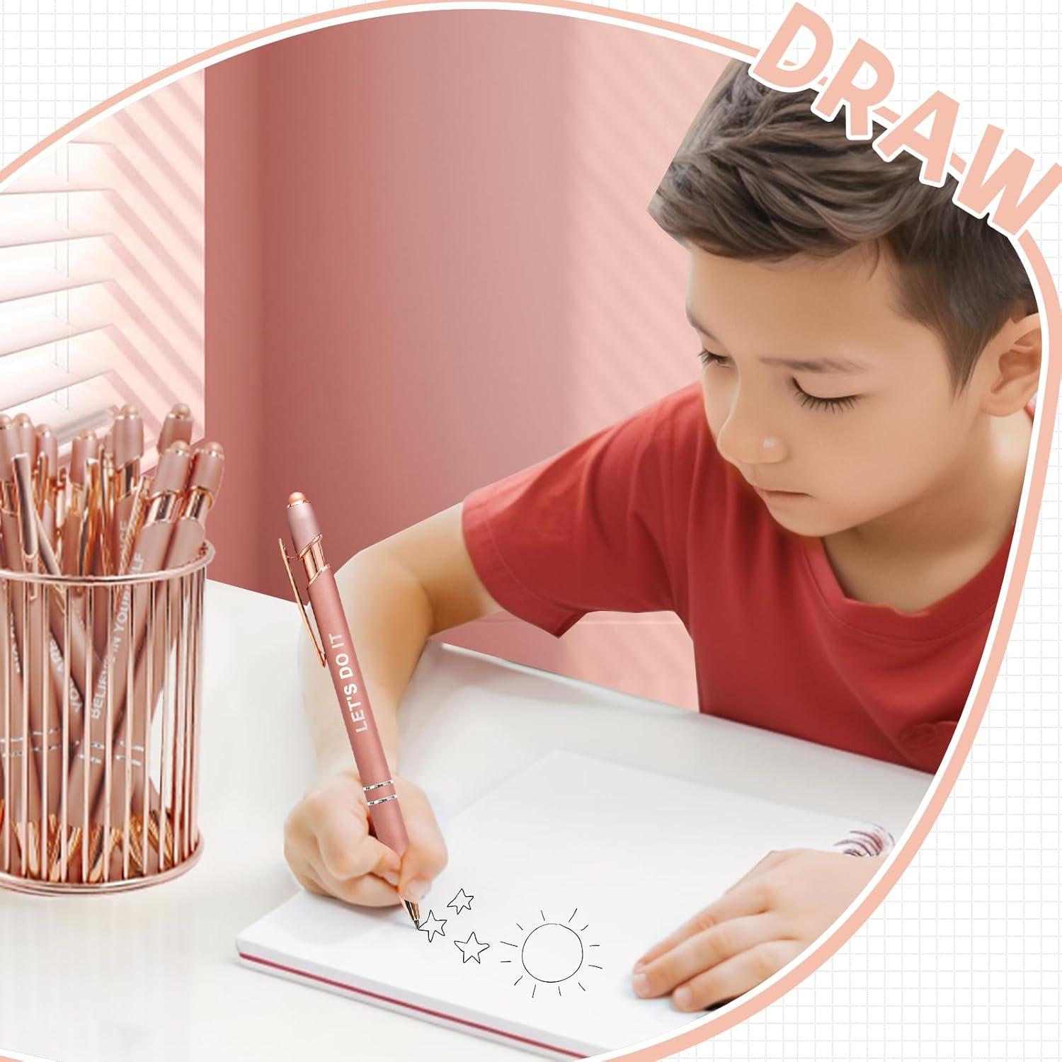 Bolígrafos Stylus YOXMJDB 12 Pcs Rosa Oro Punta Media 1.0mm