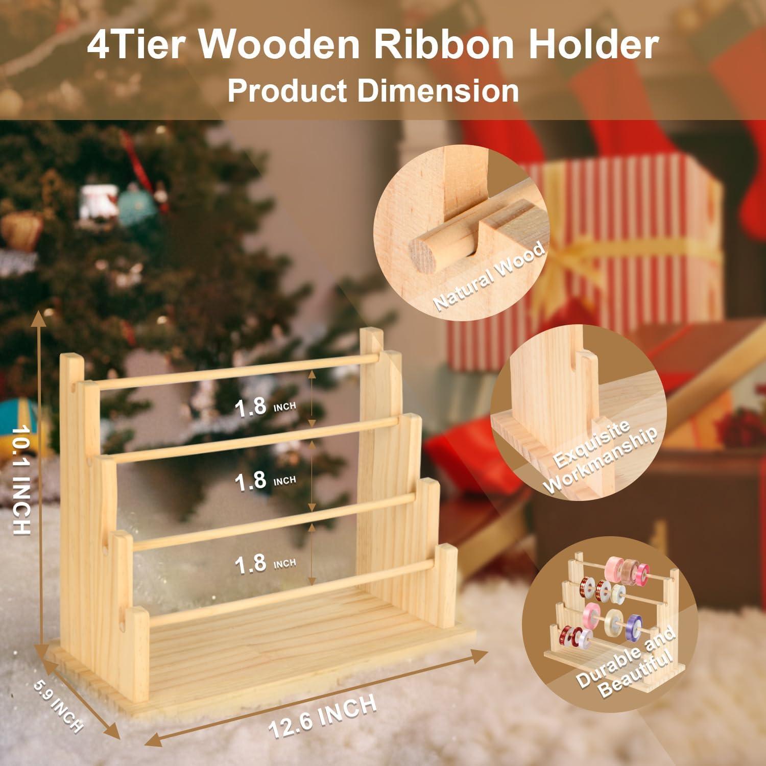 Estante Organizador de Cinta de Madera Homakover 4 Niveles