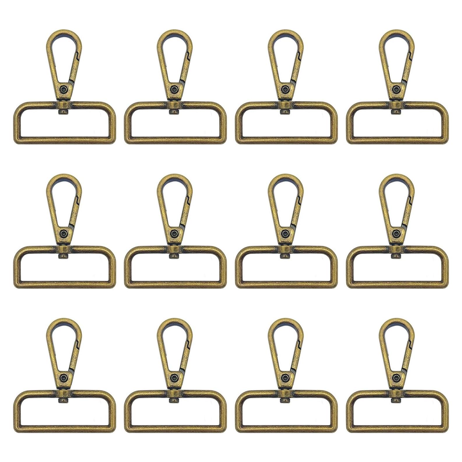 12 Cierres de Langosta D Ring Giratorio Oubaka Bronce Antiguo