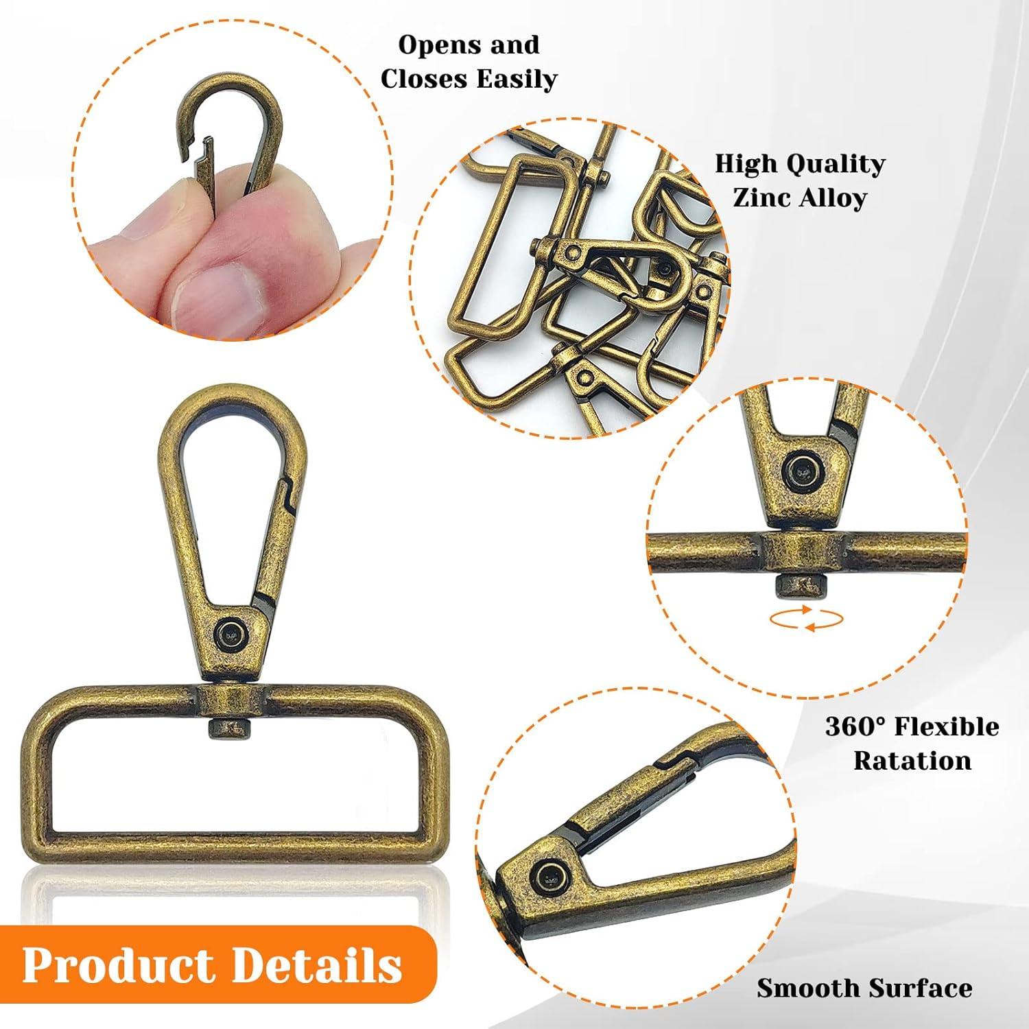 12 Cierres de Langosta D Ring Giratorio Oubaka Bronce Antiguo