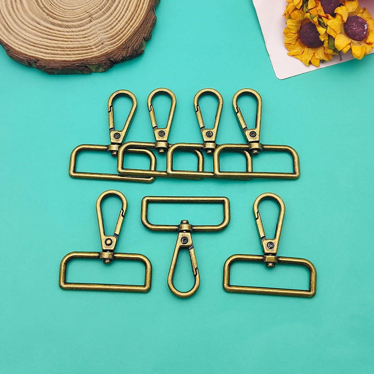 12 Cierres de Langosta D Ring Giratorio Oubaka Bronce Antiguo