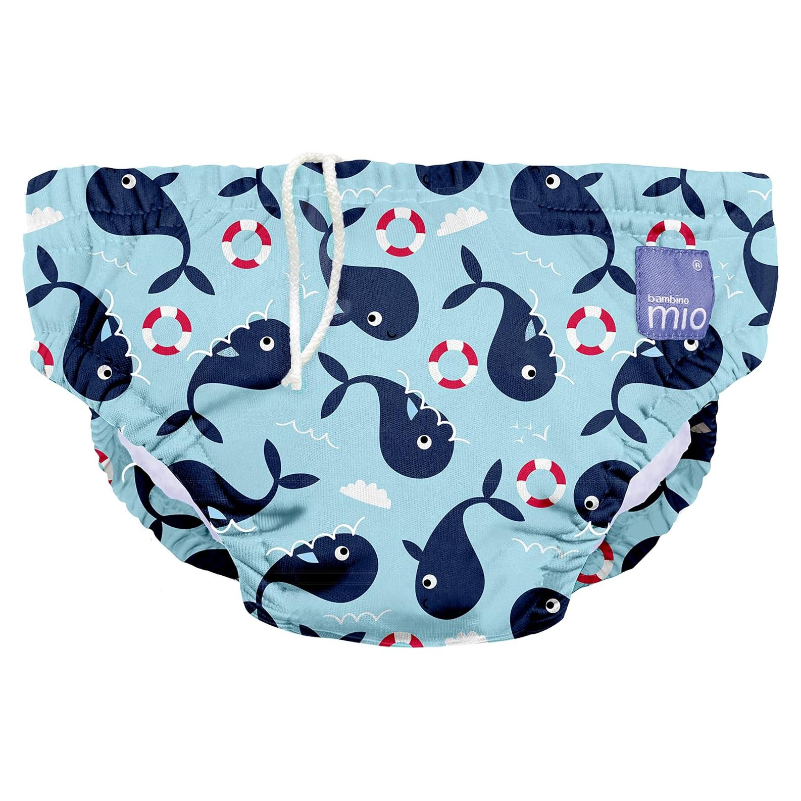 Pañal de Natación Reutilizable Bambino Mio - Pequeño (<6 Meses) - Muelle de Ballena