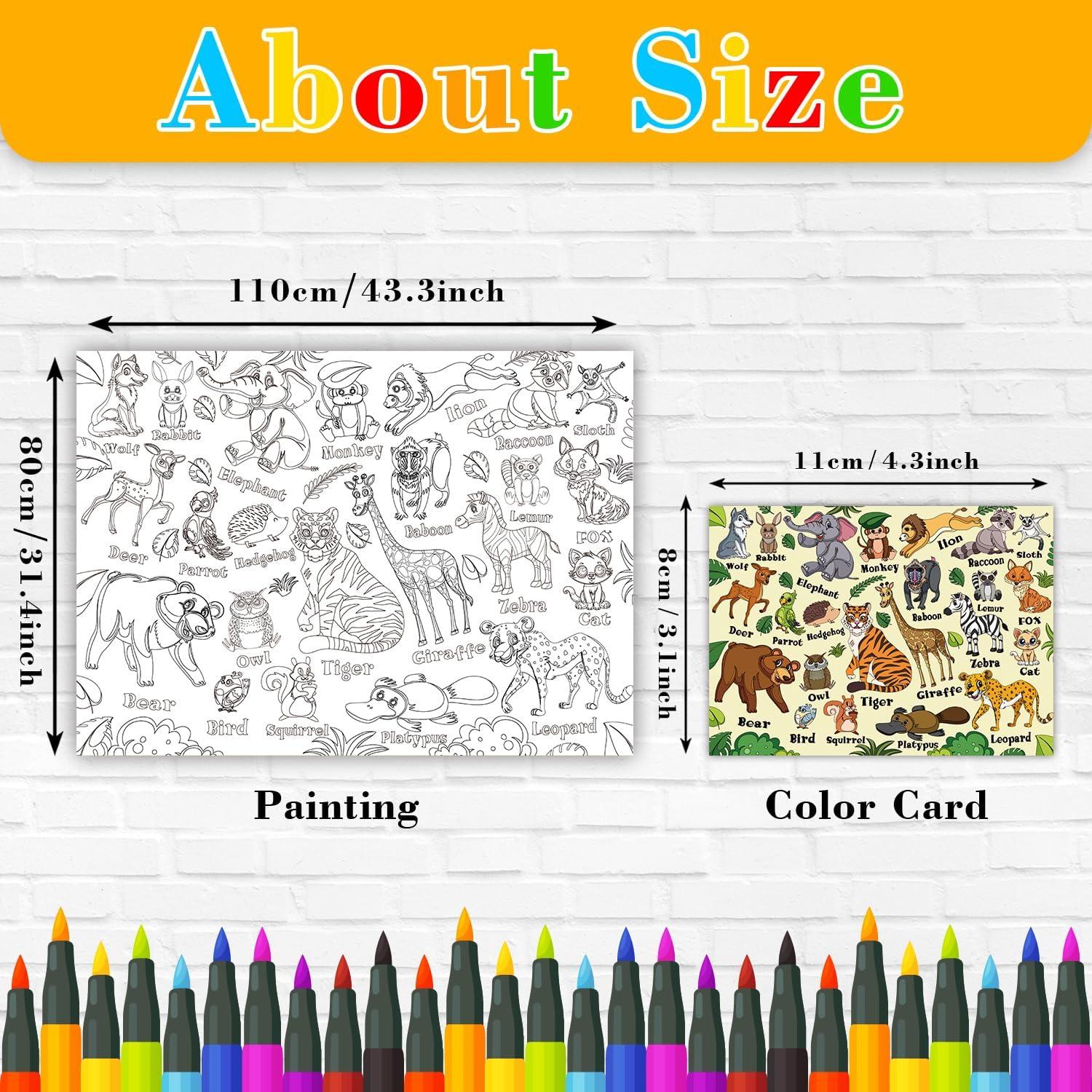 Hojas de Colorear Gigantes K-NMLHL 110 x 80 cm Animales