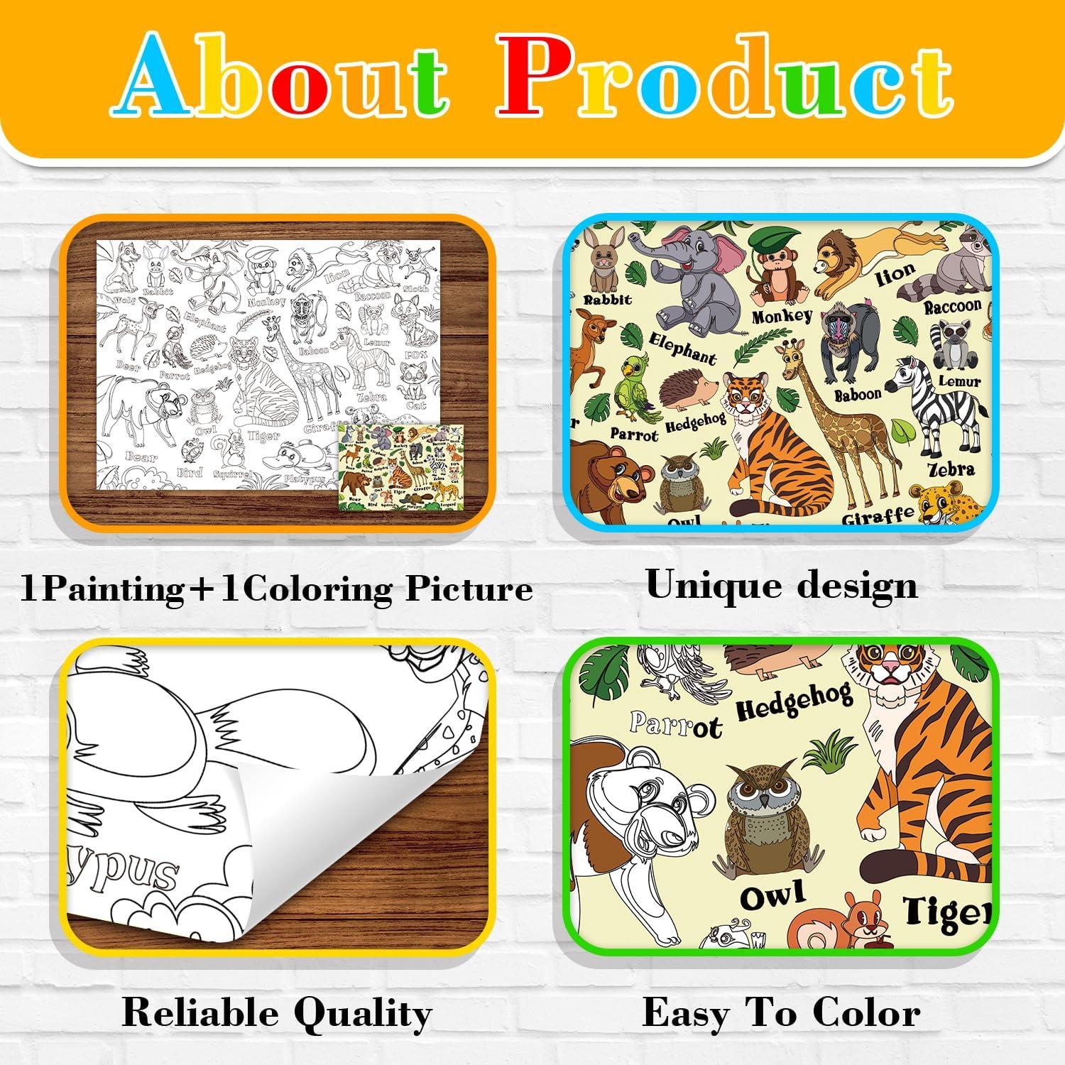 Hojas de Colorear Gigantes K-NMLHL 110 x 80 cm Animales