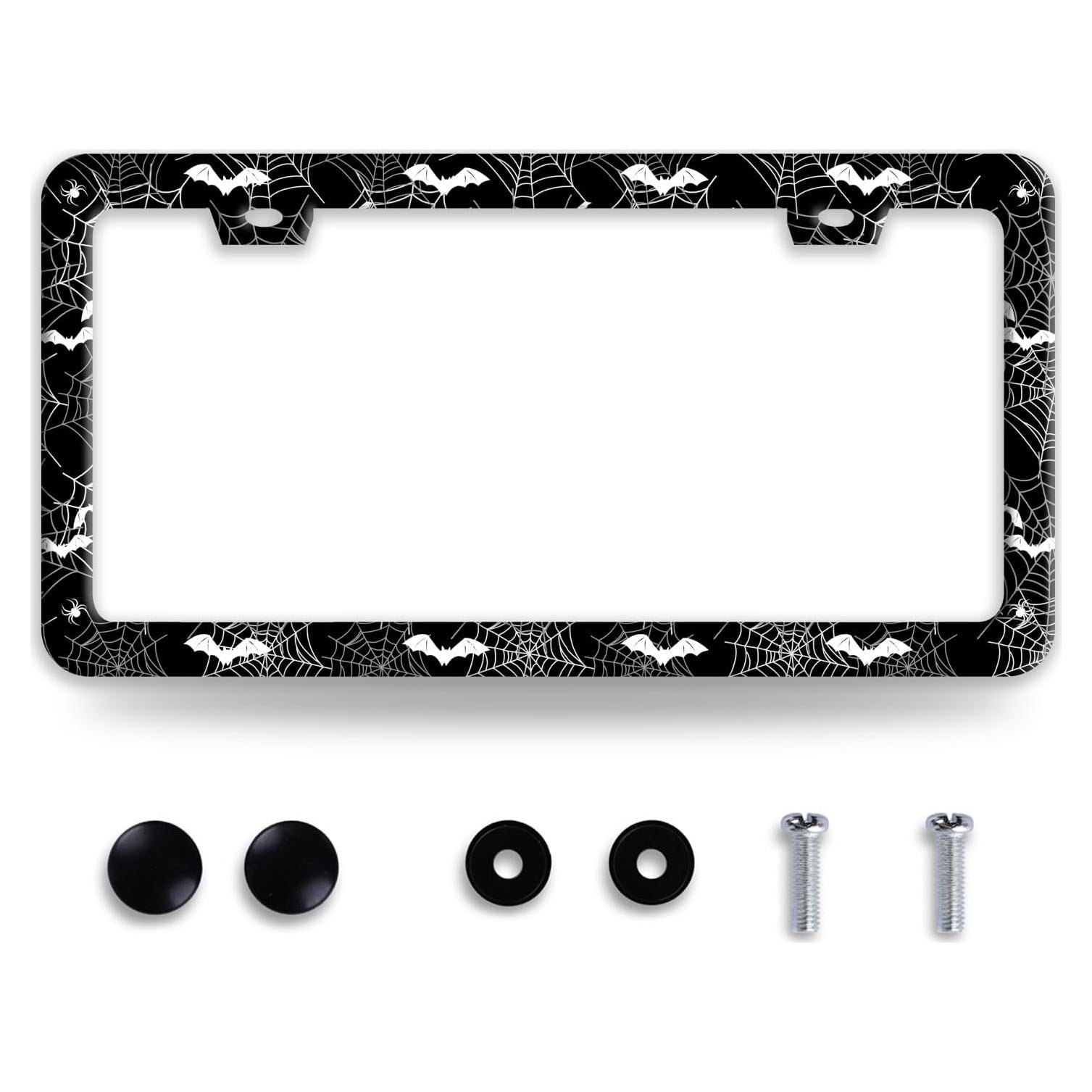 Marco de Placa de Licencia BRAGHRTED Telaraña de Murciélago 31x16 cm