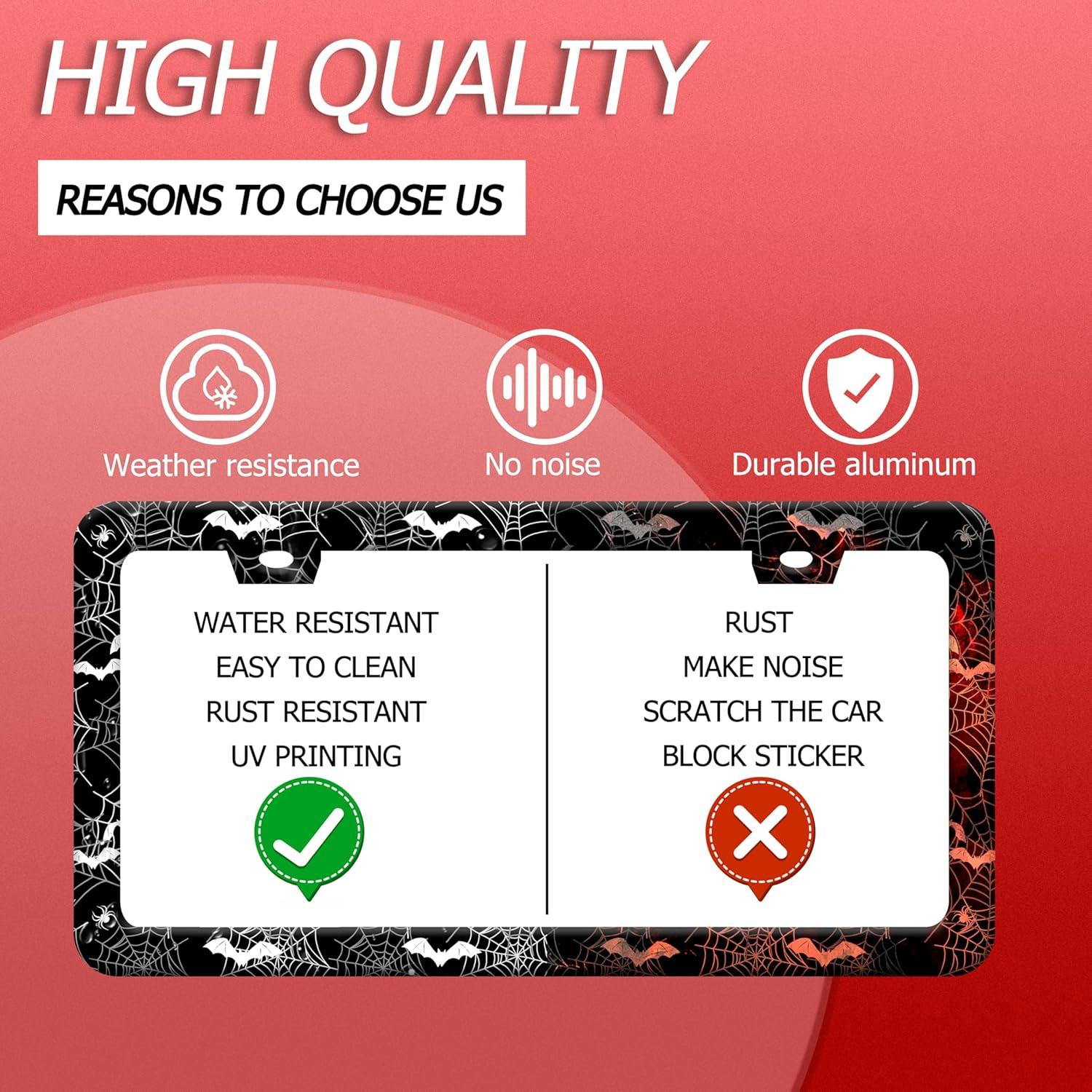 Marco de Placa de Licencia BRAGHRTED Telaraña de Murciélago 31x16 cm