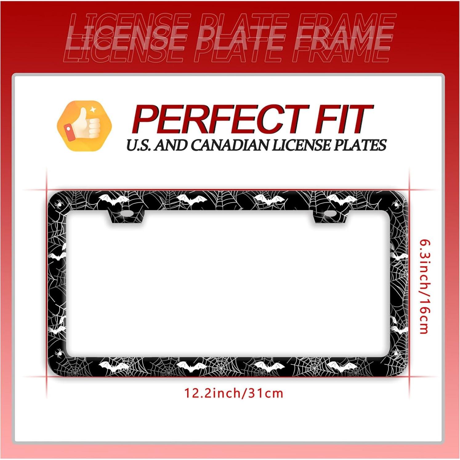 Marco de Placa de Licencia BRAGHRTED Telaraña de Murciélago 31x16 cm